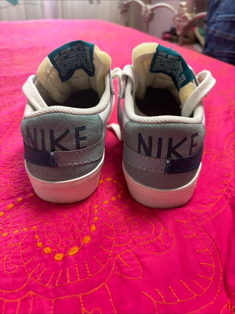 Nike Women’s Low-Top Sneakers in White and Teal